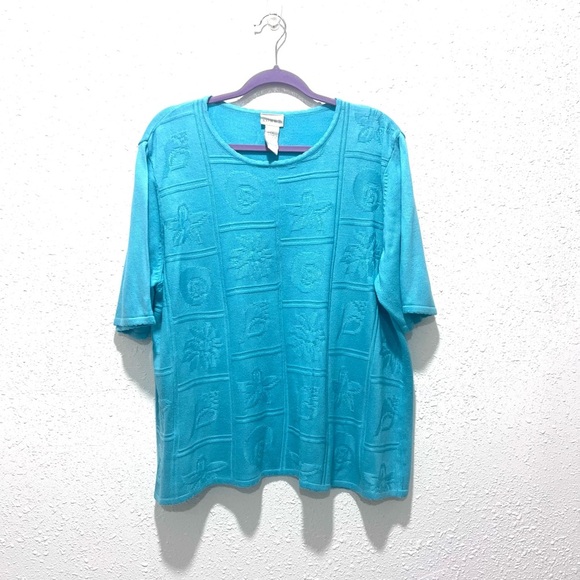 Koret Blue Boxy Relaxed Short Sleeve Tee 2X - Picture 1 of 7